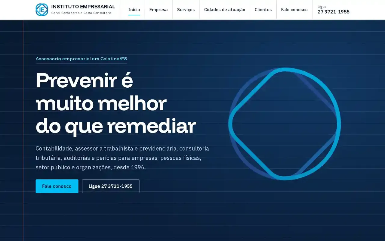 Site do Instituto Empresarial, contabilidade