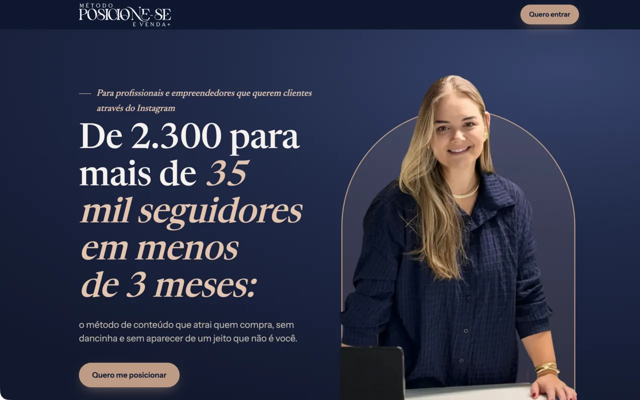 Landing page do Método Posicione-se, de Karol Tamanini
