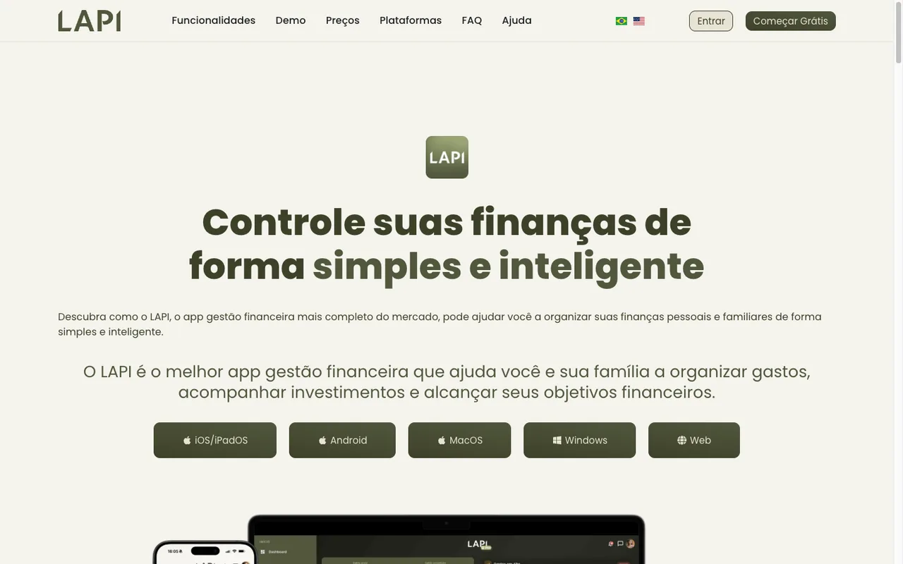 LAPI — gestão financeira pessoal