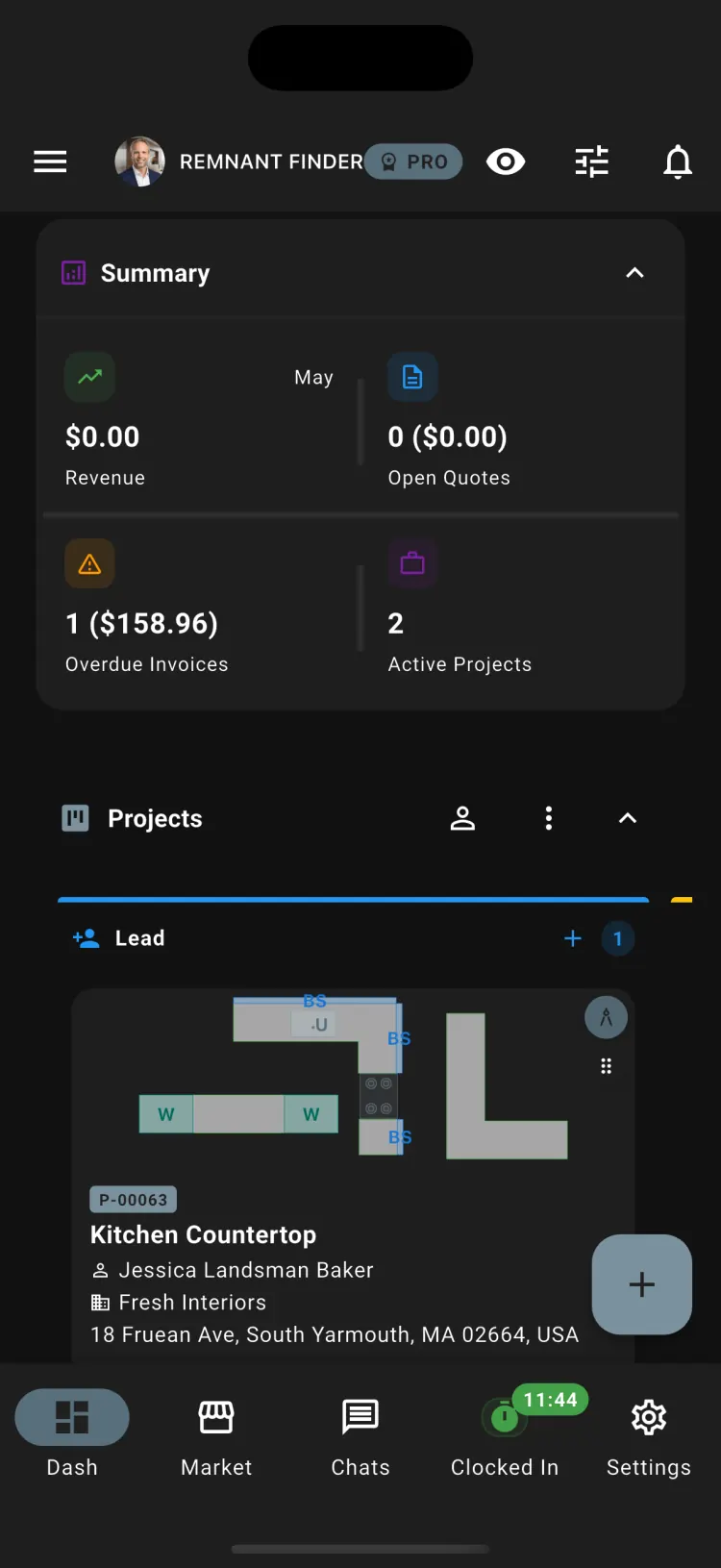 App Remnant Finder — gestão para indústria de bancadas